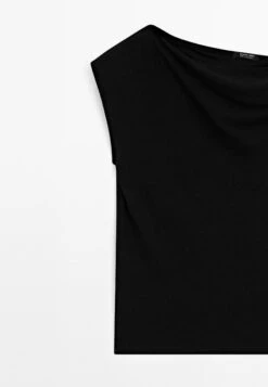 Massimo Dutti ASYMMETRIC WITH KNOT DETAIL - Top - Black -Massimo Dutti Shop c838d544b9074ec587a2e13f44bd8da1