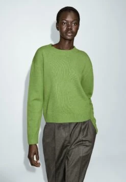 Massimo Dutti RIBBED CREW NECK - Jumper - Neon Green