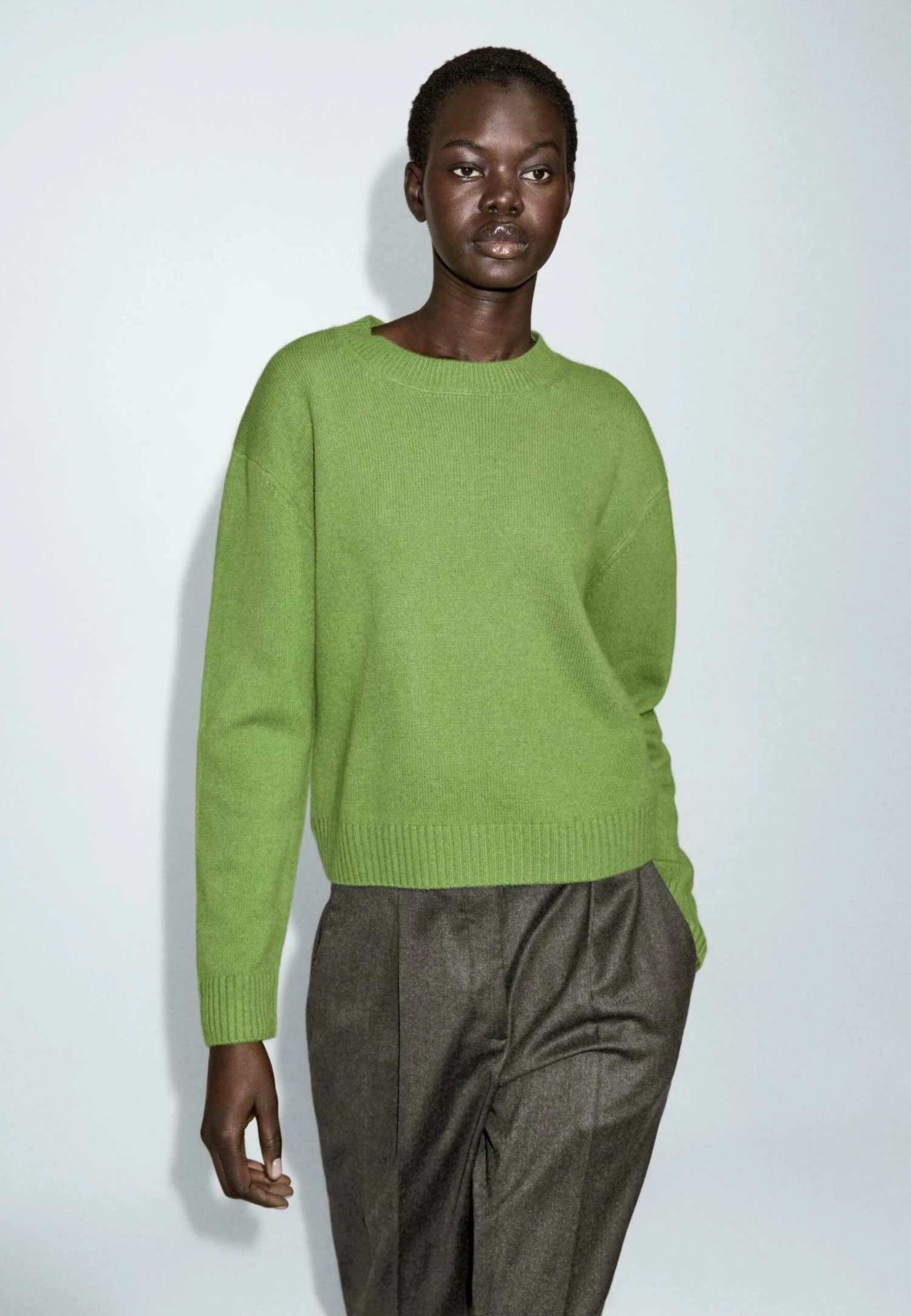 Massimo Dutti RIBBED CREW NECK - Jumper - Neon Green 3 Massimo Dutti RIBBED CREW NECK - Jumper - Neon Green