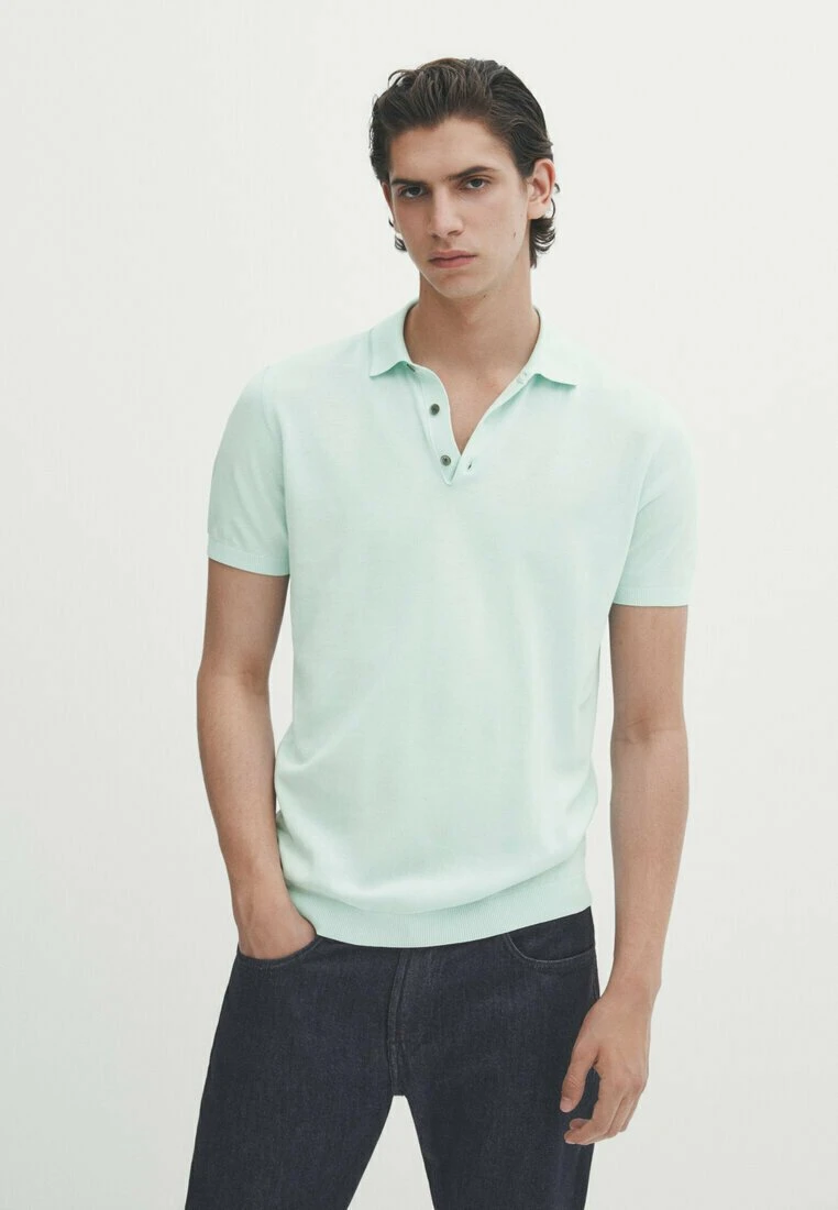 Massimo Dutti Short Sleeve - Polo Shirt - Turquoise 3 Massimo Dutti Short Sleeve - Polo Shirt - Turquoise