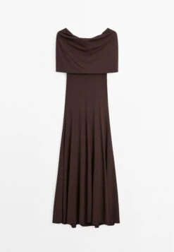 Massimo Dutti LONG STRAPLESS - Shift Dress - Dark Brown -Massimo Dutti Shop c8bd6f46edf54e15b93f199480563af0
