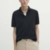 Massimo Dutti Short Sleeve Gassed- Polo Shirt - Dark Blue -Massimo Dutti Shop c8c05c1d8b854ff2bf3009e077862ab9