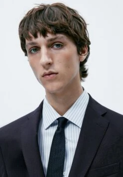 Massimo Dutti Check Texture Suit - Blazer Jacket - Blue -Massimo Dutti Shop c8ca6ef3d33c41a5a37c136cc4f10a9a