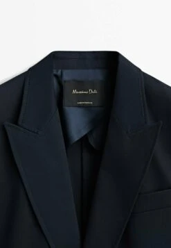 Massimo Dutti Mock Double-Breasted Buttoned - Short Coat - Dark Blue -Massimo Dutti Shop c8d2dd4d390a4e24bc973985664d75a6