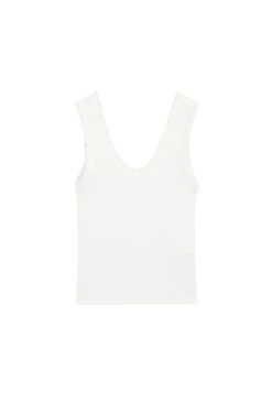 Massimo Dutti ROUND NECK WITH FRAYED PIPING - Top - White -Massimo Dutti Shop c8e6b65a8c844d308328404c897d66b6 1