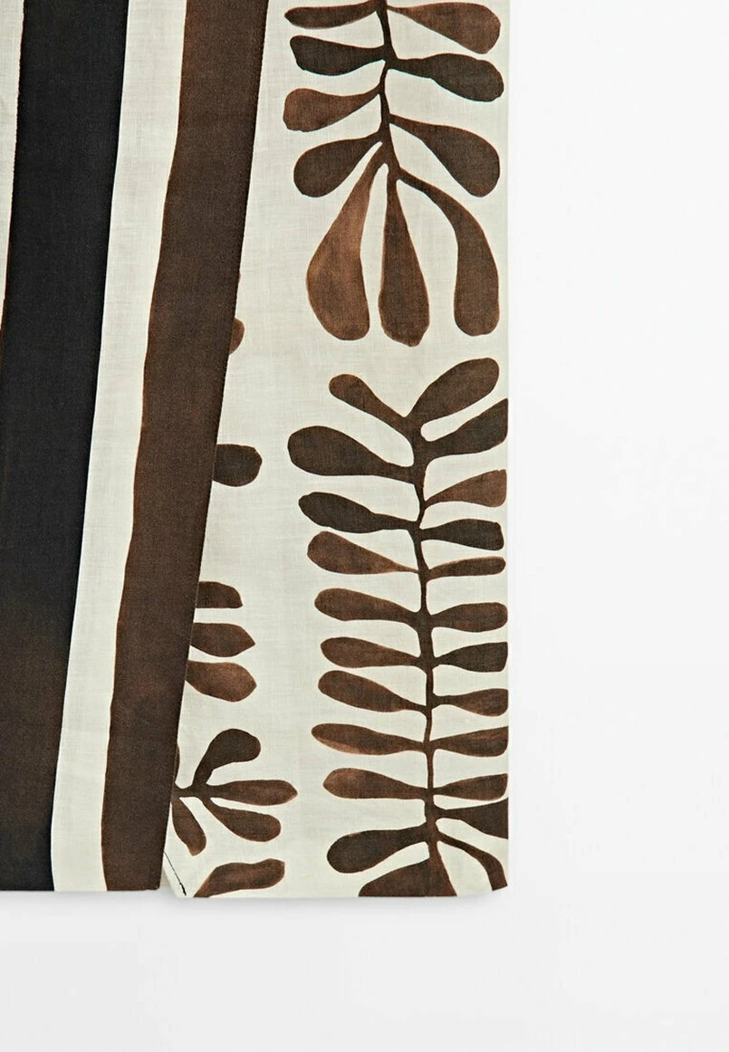 Massimo Dutti Leaf Print Midi - Wrap Skirt - Brown 10 Massimo Dutti Leaf Print Midi - Wrap Skirt - Brown - Image 8