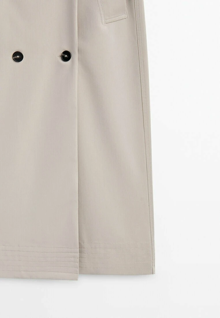 Massimo Dutti Belted Double-Buttoned Midi- A-Line Skirt - Beige 11 Massimo Dutti Belted Double-Buttoned Midi- A-Line Skirt - Beige - Image 9