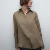 Massimo Dutti LIGHTWEIGHT FLOWING - Button-down Blouse - KHAKI -Massimo Dutti Shop c9103d4c1eb74150af232c26162e2987
