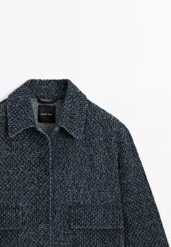 Massimo Dutti SHORT WITH TEXTURED DETAIL - Denim Jacket - Blue Denim -Massimo Dutti Shop c92a44d9b0c4412894b351ab526d0825