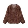Massimo Dutti FLOWING PRINT - Blouse - Bordeaux -Massimo Dutti Shop c93f86962a5f4a66829533ac30ddb13f