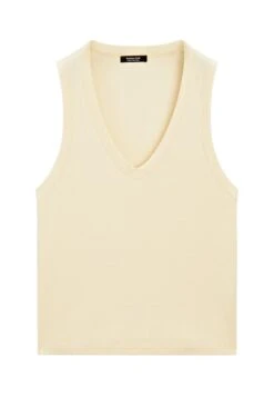 Massimo Dutti RIBBED V-NECK WITH THICK STRAPS - Basic T-shirt - Light Yellow -Massimo Dutti Shop c9672c1f0207419db5eb0ff5f2f5e8a4