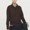 Massimo Dutti SWEATER WITH POCKET DETAIL - Jumper - Mottled Dark Brown