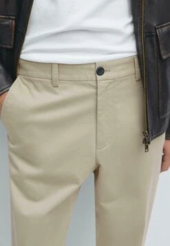 Massimo Dutti SLIM FIT WITH ELASTIC SIDE DETAIL - Trousers - Beige -Massimo Dutti Shop c99ca371d5414f87bf9d9fe790479590