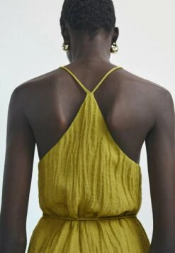Massimo Dutti Waffle-Texture Halter- Day Dress - Green -Massimo Dutti Shop c9a55a47a6b44c8ebfe3c1efcb718221
