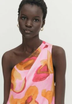 Massimo Dutti Long Floral Print Asymmetric - Maxi Dress - Pink -Massimo Dutti Shop c9ed965e41fe41e29728301d2b11517b