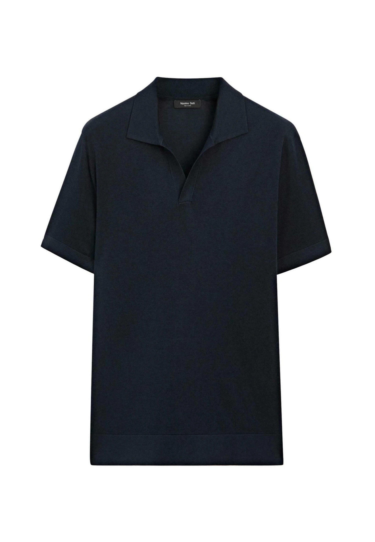Massimo Dutti FINE V-NECK WITH SHORT SLEEVE - Polo Shirt - Dark Blue 7 Massimo Dutti FINE V-NECK WITH SHORT SLEEVE - Polo Shirt - Dark Blue - Image 5