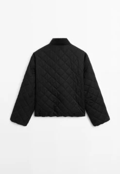 Massimo Dutti SHORT WATER-REPELLENT QUILTED BOMBER NECK - Light Jacket - Black -Massimo Dutti Shop ca349b28296e4df2a07cc54482ec2863