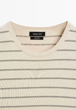 Massimo Dutti STRIPED LIGHTWEIGHT CREW NECK - Print T-shirt - Beige -Massimo Dutti Shop ca42098eac4f40e8a24dc241d3ae56ba