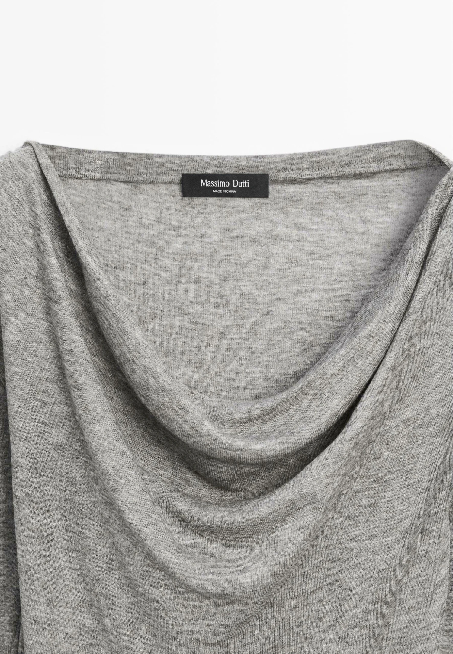Massimo Dutti WITH DRAPED NECKLINE - Long Sleeved Top - Grey 10 Massimo Dutti WITH DRAPED NECKLINE - Long Sleeved Top - Grey - Image 8