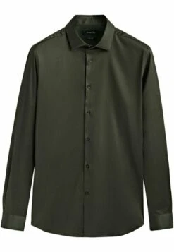 Massimo Dutti Stretch Slim-Fit - Formal Shirt - Dark Green