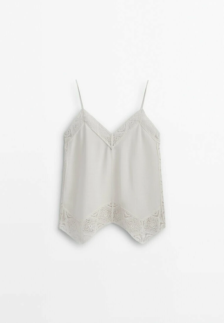 Massimo Dutti Straps With Crochet Detail - Top - White 11 Massimo Dutti Straps With Crochet Detail - Top - White - Image 9