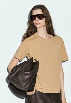 Massimo Dutti CREW NECK WITH SHORT SLEEVES - Basic T-shirt - Camel -Massimo Dutti Shop caa8cfdde6d042b78d53218f3257fee7