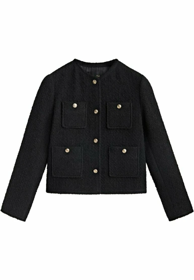 Massimo Dutti Textured Cropped With Four Pockets - Summer Jacket - Black 7 Massimo Dutti Textured Cropped With Four Pockets - Summer Jacket - Black - Image 5