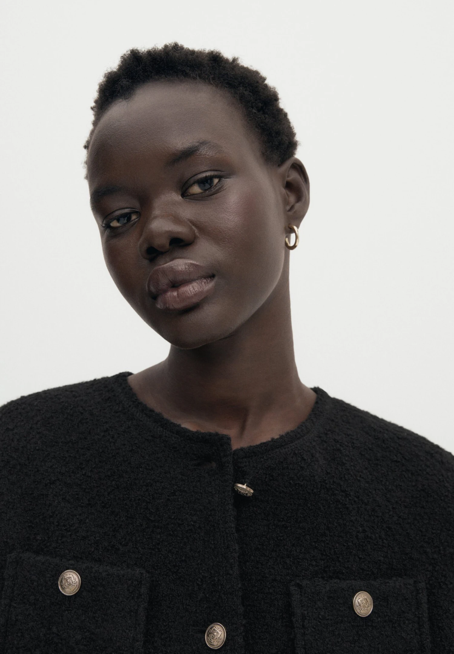 Massimo Dutti Textured Cropped With Four Pockets - Summer Jacket - Black 5 Massimo Dutti Textured Cropped With Four Pockets - Summer Jacket - Black - Image 3