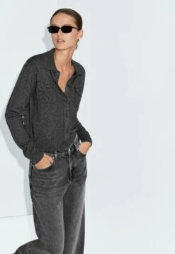 Massimo Dutti WITH POCKET DETAILS - Cardigan - Dark Grey -Massimo Dutti Shop cb099a428b114095b9085054e441d3ad