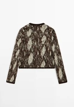 Massimo Dutti BUTTONED SNAKESKIN PRINT - Cardigan - Dark Brown -Massimo Dutti Shop cb63be00568643babd09e5c1ef437b97
