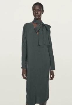 Massimo Dutti V-NECKLINE MIDI - Day Dress - Grey