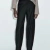 Massimo Dutti SAROUEL WITH BUCKLE - Trousers - Black -Massimo Dutti Shop cb90d567cf974a5a97336812a23367ab