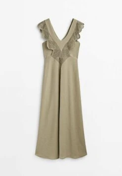 Massimo Dutti Ruffled Crochet Midi - Maxi Dress - Sand -Massimo Dutti Shop cbed86d2c8d646179616c2bdd7b86d68