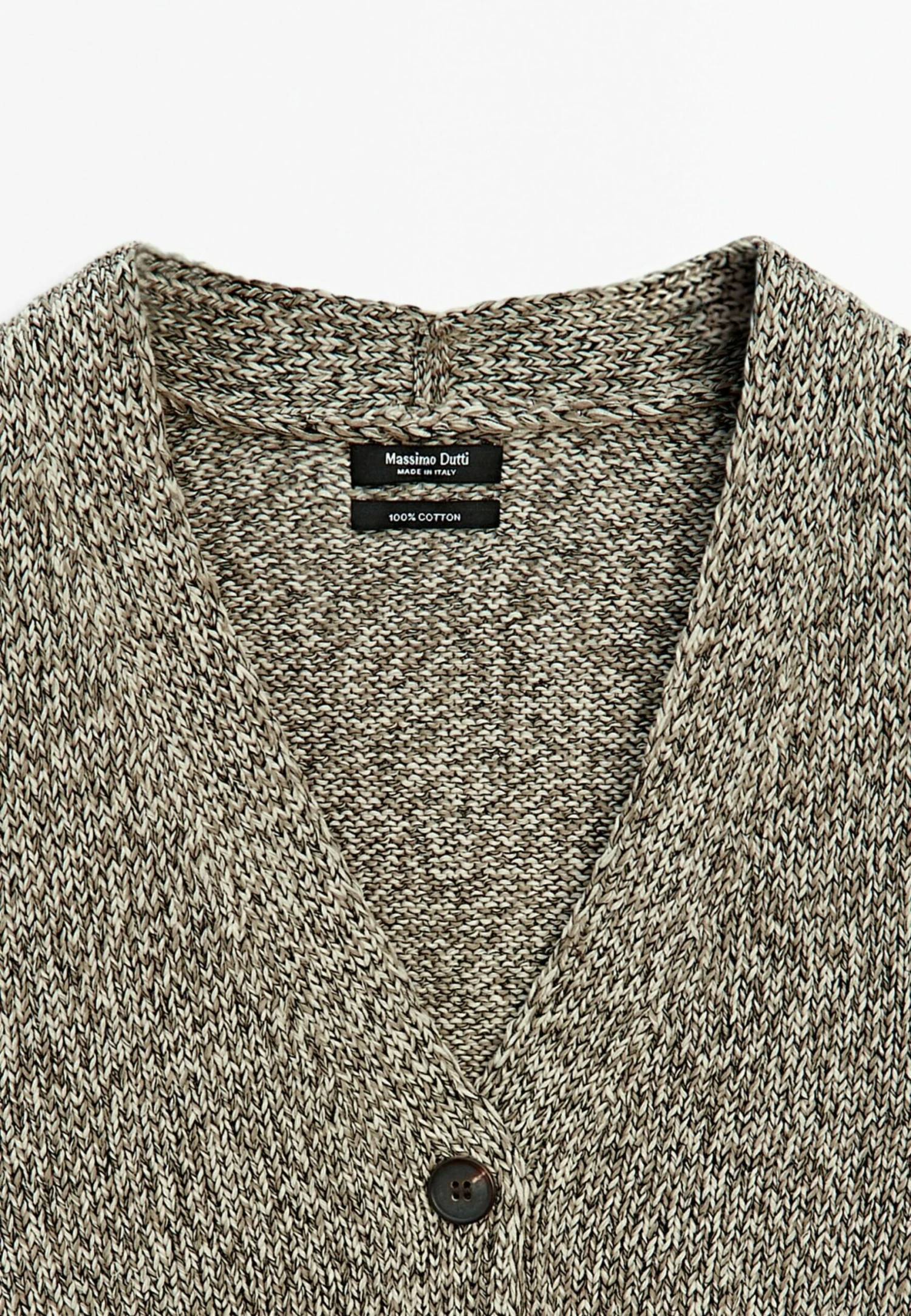 Massimo Dutti BUTTONED MOULINÉ V-NECK - Waistcoat - Green 9 Massimo Dutti BUTTONED MOULINÉ V-NECK - Waistcoat - Green - Image 7