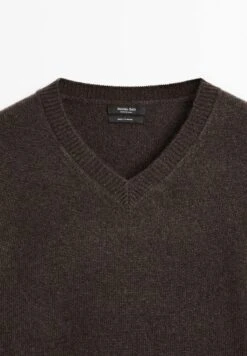 Massimo Dutti V-NECK - Jumper - Mottled Dark Brown -Massimo Dutti Shop cc919a4d738a4442b8fe19b82b9126be