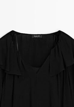 Massimo Dutti SHORT RUFFLED - Day Dress - Black -Massimo Dutti Shop ccc8d2ac18594031bcff612b881e789a