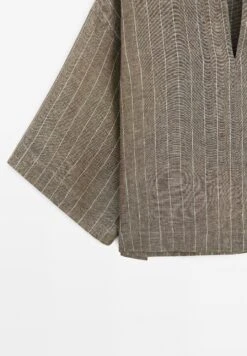 Massimo Dutti STRIPED OPEN NECK GARMENT - Blouse - Mottled Brown 17 Massimo Dutti STRIPED OPEN NECK GARMENT - Blouse - Mottled Brown -Massimo Dutti Shop ccf8243f4ec043faa87099456eeff155