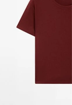 Massimo Dutti REGULAR FIT WITH COLLAR DETAIL - Basic T-shirt - Red 21 Massimo Dutti REGULAR FIT WITH COLLAR DETAIL - Basic T-shirt - Red -Massimo Dutti Shop cd2087ca029643ab9b351d9c66442300