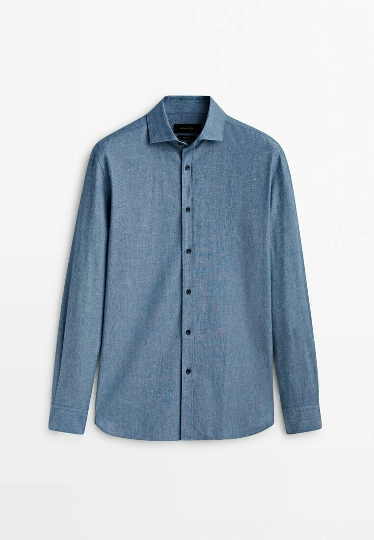 Massimo Dutti Chambray- Shirt - Blue Denim 9 Massimo Dutti Chambray- Shirt - Blue Denim - Image 7