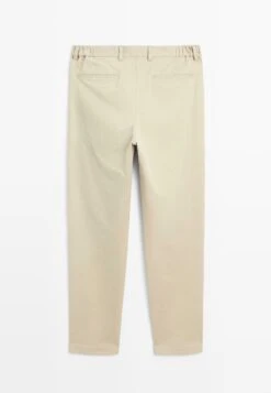 Massimo Dutti SLIM FIT WITH ELASTIC SIDE DETAIL - Trousers - Beige -Massimo Dutti Shop cd50f546ba594008b83ea363f8e7276c