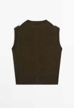 Massimo Dutti CREW NECK WITH DIAMOND PATTERN - Cardigan - Mottled Dark Brown -Massimo Dutti Shop cd6c8870d95b477e8c7857876c9ba2d0
