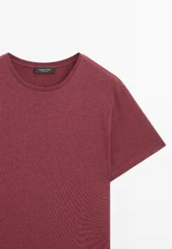 Massimo Dutti LIGHTWEIGHT SHORT SLEEVE MELANGE - Basic T-shirt - Red -Massimo Dutti Shop cd90c5cbd88f46fc8910c73f53cc75ba
