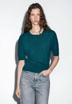 Massimo Dutti CREW NECK WITH SHORT SLEEVES - Basic T-shirt - Dark Blue