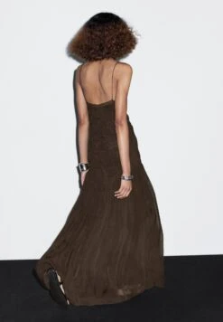 Massimo Dutti LONG SLIP WITH GATHERED DETAIL - Cocktail Dress / Party Dress - Dark Brown -Massimo Dutti Shop cdf4632a026c46ce877187d232aaef9c