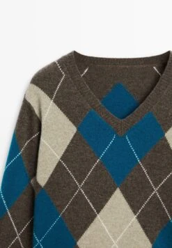 Massimo Dutti ARGYLE V-NECK - Jumper - Dark Blue -Massimo Dutti Shop ce37e1e2677c4e1cb5b8944478179710