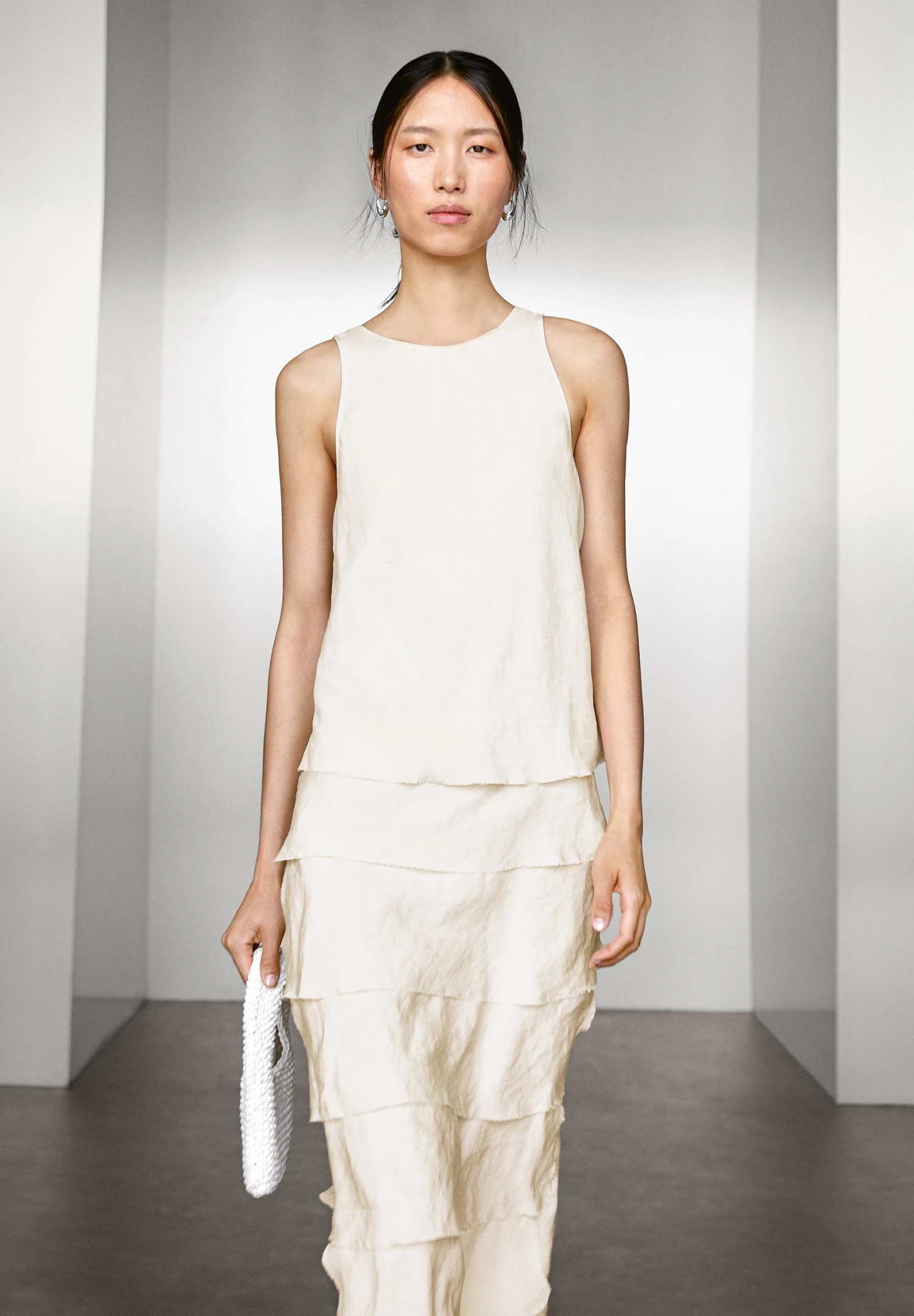 Massimo Dutti LONG FLOWING WITH RUFFLES - Day Dress - Beige 3 Massimo Dutti LONG FLOWING WITH RUFFLES - Day Dress - Beige