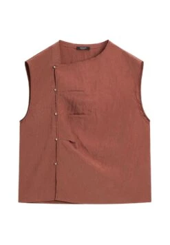 Massimo Dutti FLOWING CREW NECK WITH SILVER BUTTONS - Blouse - Bordeaux -Massimo Dutti Shop ce411540ad2b4003868876f17def96c0