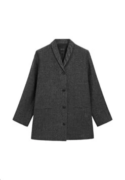 Massimo Dutti MID-LENGTH WITH LAPEL COLLAR - Classic Coat - Grey -Massimo Dutti Shop ce54b50b8688440da6c15236649fde04