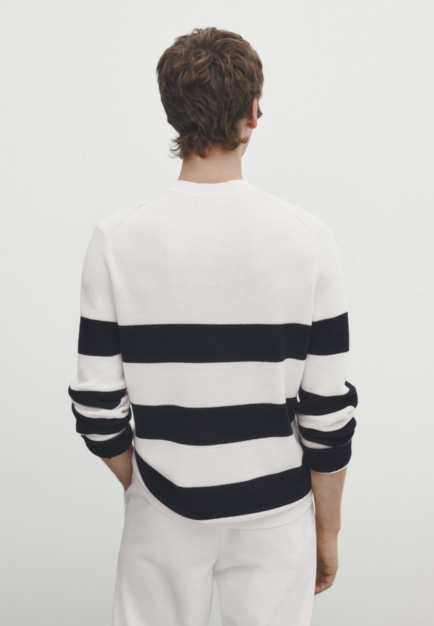 Massimo Dutti Striped Crew Neck - Jumper - Beige 4 Massimo Dutti Striped Crew Neck - Jumper - Beige - Image 2