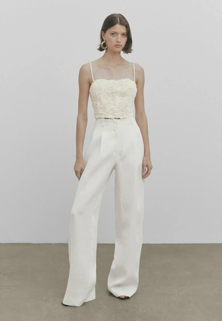 Massimo Dutti Studio Bouclé Strappy Crop - Top - Beige 4 Massimo Dutti Studio Bouclé Strappy Crop - Top - Beige - Image 2